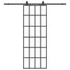 vidaXL Puerta corredera con juego herrajes negro 76x205 cm ESG vidrio