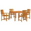 vidaXL Conjunto de Comedor de Jard&iacute;n 5 pcs Marr&oacute;n