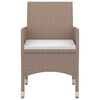 vidaXL Set comedor de jardín 3 pzas y cojines ratán sintético y vidrio