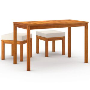 vidaXL Set de comedor para jard&iacute;n 3 piezas con cojines madera acacia