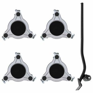 vidaXL Ruedas para muebles (4 unidades, con elevador, 19 x 17,5 x 6 cm, acero, 1000 kg)