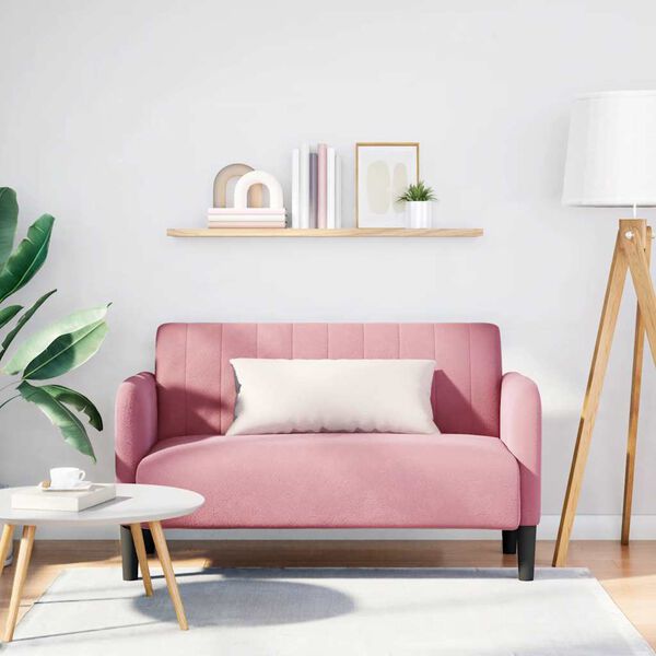 vidaXL Sof&aacute; Loveseat terciopelo rosa 109 cm