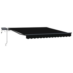 vidaXL Toldo Retr&aacute;ctil con luces de tiras LED Negro 300 x 250 cm tela