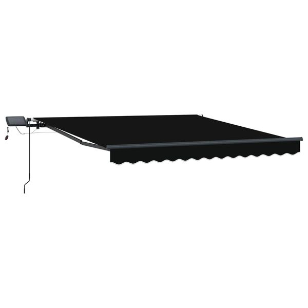 vidaXL Toldo Retr&aacute;ctil con luces de tiras LED Negro 300 x 250 cm tela