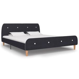 vidaXL Estructura de cama sin colch&oacute;n tela gris oscuro 160x200 cm