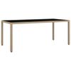 vidaXL Mesa de jard&iacute;n rat&aacute;n beige y superficie de vidrio templado