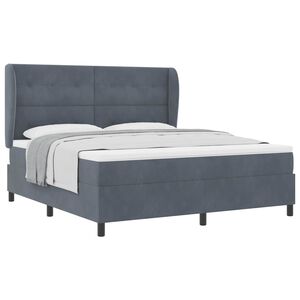 vidaXL Cama tipo Box Spring Gris oscuro 200 x 180 cm Poli&eacute;ster
