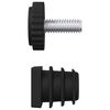 vidaXL Niveladores para Muebles Ajustable 2 pcs Negro M6 PP
