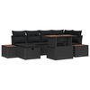 vidaXL Conjunto de sof&aacute; de jard&iacute;n 7 uds. Negro rat&aacute;n sint&eacute;tico