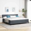 vidaXL Cama Box Spring LED con LED Gris oscuro 200 x 200 cm Terciopelo