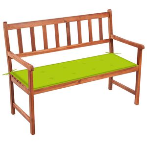 vidaXL Banco de jard&iacute;n con coj&iacute;n madera maciza de acacia 120 cm