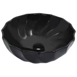 vidaXL Lavabo 46x17 cm cer&aacute;mica negro