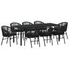 vidaXL Conjunto de Comedor de Jard&iacute;n 9 pcs Negro