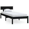 vidaXL Estructura de cama sin colch&oacute;n madera maciza negro 100x200 cm