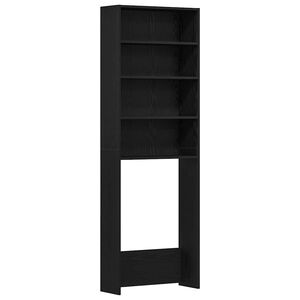 vidaXL Armario para lavadora Roble Negro 64 x 24 x 190 cm