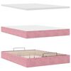 vidaXL Estructura cama otomana con colch&oacute;n terciopelo rosa 140x190 cm