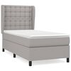 vidaXL Cama box spring con colch&oacute;n tela gris claro 90x200 cm
