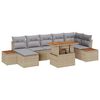 vidaXL Conjunto de sof&aacute; de jard&iacute;n 8 uds. Beige Polirat&aacute;n