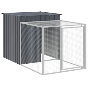 vidaXL Jaula para gallinas con corral antracita 110x201x110 cm acero galvanizado