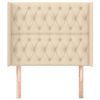 vidaXL Cabecero con orejas de tela color crema 103x16x118/128 cm