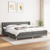 vidaXL Cama box spring con colch&oacute;n tela gris oscuro 200x200 cm
