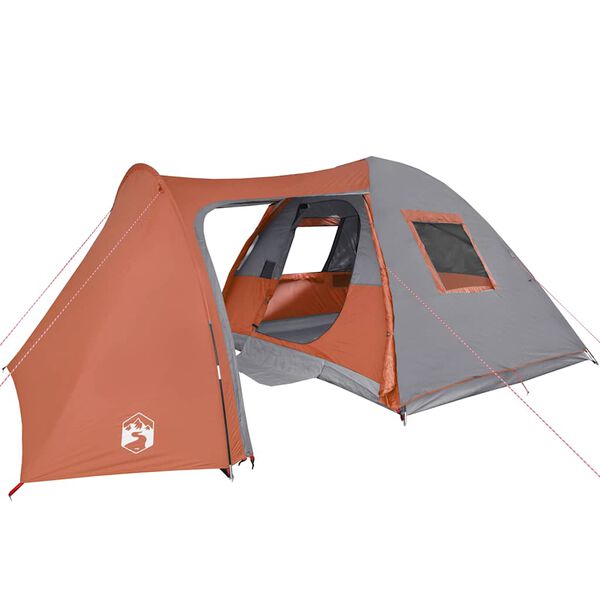 vidaXL Tienda familiar con c&uacute;pula para 6 personas impermeable naranja
