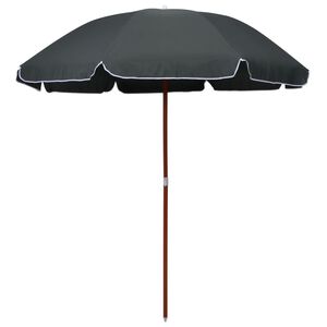 vidaXL Sombrilla con palo de acero gris antracita 240 cm