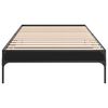 vidaXL Estructura de cama madera de ingenier&iacute;a y metal negra 90x190 cm