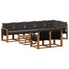vidaXL Conjunto de sof&aacute;s de exterior con coj&iacute;n 9 pcs Natural y negro