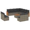 vidaXL Set de sof&aacute;s de jard&iacute;n 12 pzas con cojines rat&aacute;n sint&eacute;tico gris