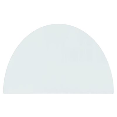 vidaXL Placa de vidrio para chimenea semicircular 800x500 mm