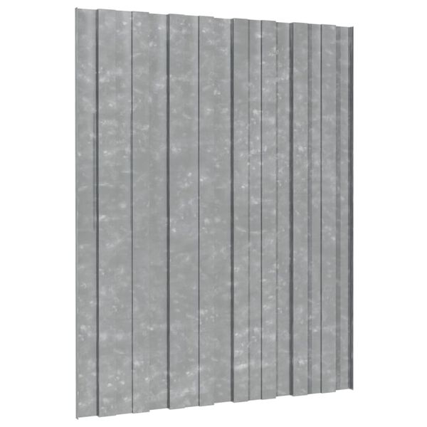 vidaXL Panel para tejado acero galvanizado plata 36 unidades 60x45 cm