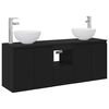 vidaXL Juego de Muebles de Ba&ntilde;o 3 uds. Negro 49,5 x 41 x 64,5 cm