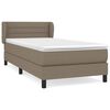 vidaXL Cama box spring con colch&oacute;n tela gris taupe 90x190 cm