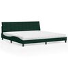vidaXL Cama con colch&oacute;n Hanko terciopelo verde oscuro 200x200 cm