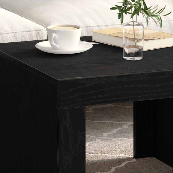 vidaXL Mesa de Caf&eacute; Roble Negro 50 x 50 x 35 cm Madera de ingenier&iacute;a