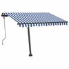vidaXL Toldo manual retr&aacute;ctil con LED azul y blanco 300x250 cm