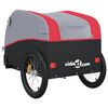vidaXL Remolque para bicicleta hierro negro y rojo 45 kg