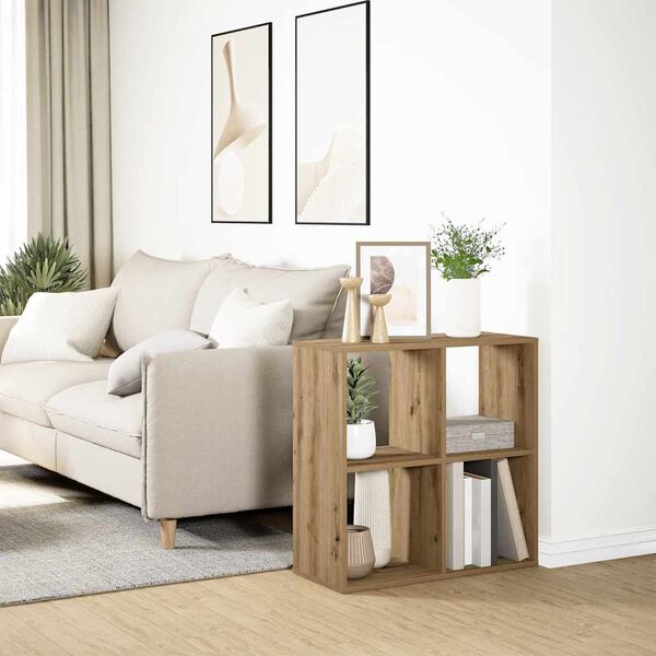 vidaXL Librer&iacute;a divisora madera roble artisan 69,5x29x69,5 cm