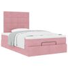 vidaXL Estructura de cama otomana colchones terciopelo rosa 120x200cm