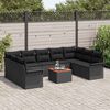 vidaXL Conjunto de sof&aacute;s de jard&iacute;n 10 pcs Negro rat&aacute;n sint&eacute;tico