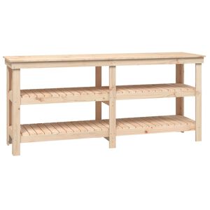 vidaXL Banco de trabajo de madera maciza de pino 181x50x80 cm