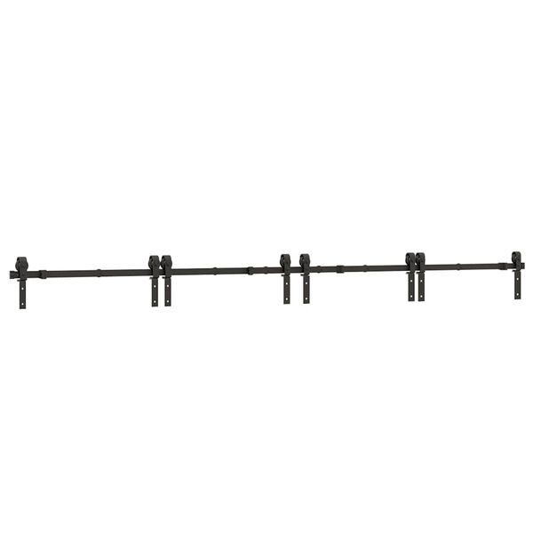 vidaXL Kit de herrajes para puertas correderas acero negro 366 cm