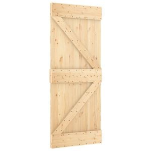 vidaXL Puerta Corredera NARVIK Natural y negro 85 x 210 cm (213,5 cm)