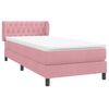 vidaXL Cama box spring con colch&oacute;n terciopelo rosa 80x210 cm