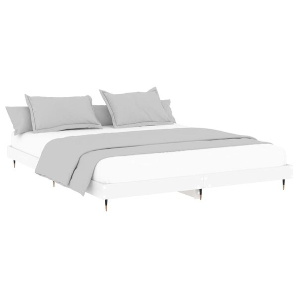 vidaXL Estructura de cama madera de ingenier&iacute;a blanca 140x200 cm