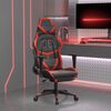 vidaXL Silla gaming de masaje y reposapi&eacute;s cuero sint&eacute;tico negro rojo