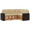 vidaXL Juegos de sof&aacute;s con coj&iacute;n 4 pcs Madera de Acacia S&oacute;lida