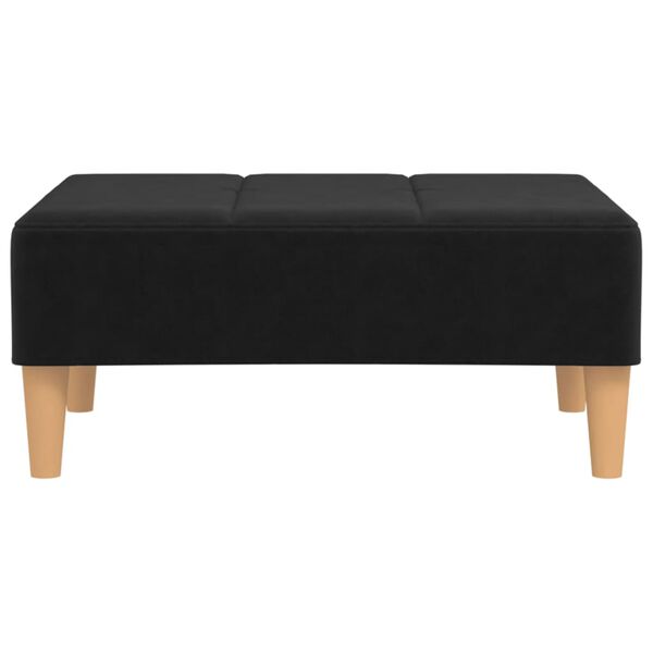 vidaXL Reposapiés de tela negro 78x56x32 cm