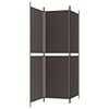 vidaXL Biombo divisor de 3 paneles de tela marrón 150x180 cm
